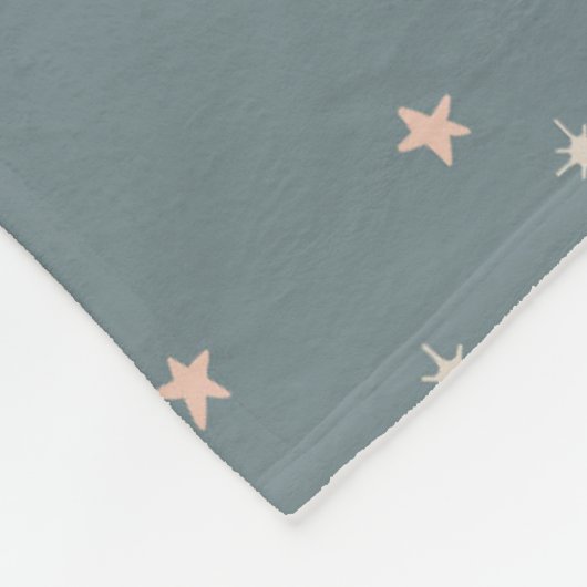 Moon en sterren - blauw fleece deken (Hoek)