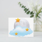 Moon en sterren briefkaart (Staand voorkant)