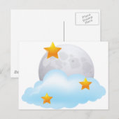 Moon en sterren briefkaart (Voorkant / Achterkant)