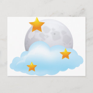 Moon en sterren briefkaart
