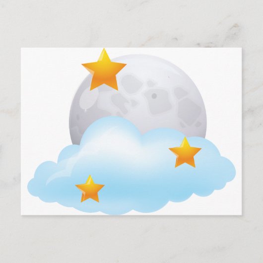 Moon en sterren briefkaart (Voorkant)