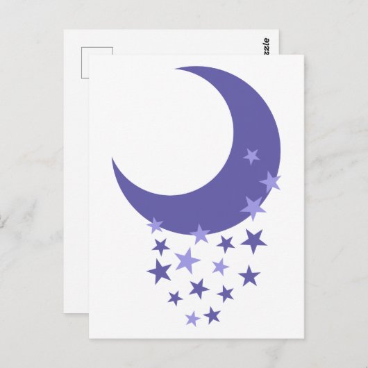 Moon en sterren briefkaart (Voorkant / Achterkant)