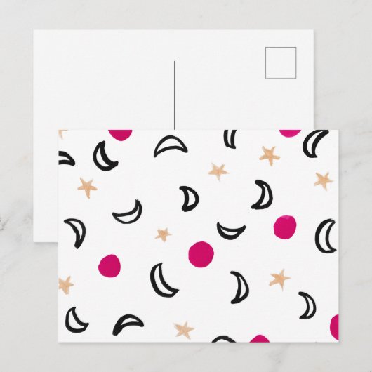 Moon en sterren briefkaart (Voorkant / Achterkant)