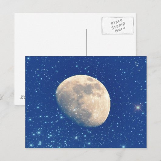 Moon en sterren briefkaart (Voorkant / Achterkant)