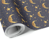 Moon en sterren cadeaupapier (Rol Hoek)