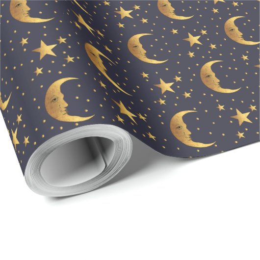Moon en sterren cadeaupapier (Rol Hoek)