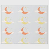 Moon en sterren cadeaupapier (Vlak)