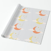 Moon en sterren cadeaupapier (Uitgerold)