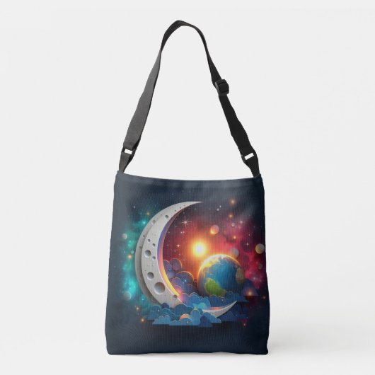 Moon en sterren crossbody tas (Achterkant)