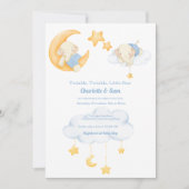 Moon en sterren | Elephant Baby Shower Invitations Kaart (Voorkant)