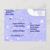 Moon en sterren Etching Custom Party RSVP Briefkaa Briefkaart (Achterkant)
