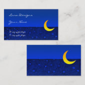 Moon en sterren Etching Visitekaartje (Voorkant / Achterkant)