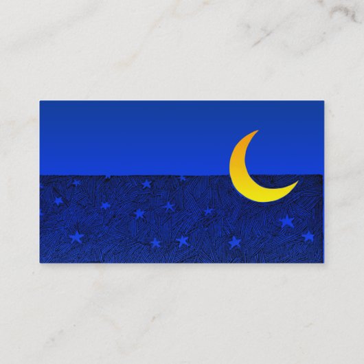 Moon en sterren Etching Visitekaartje (Achterkant)