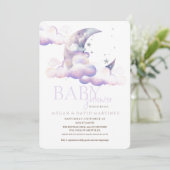 Moon en sterren Genderneutraal Baby shower Kaart (Staand voorkant)