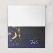 Moon en sterren gevouwen kaart plaatskaartje (Buitenkant ongevouwen)