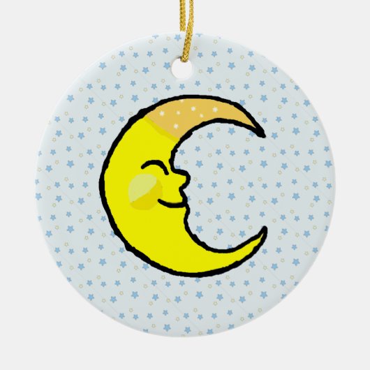 Moon en sterren keramisch ornament (Voorkant)