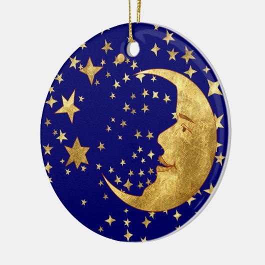 Moon en sterren keramisch ornament (Links)