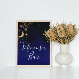 Moon en sterren mimosa bar sign poster