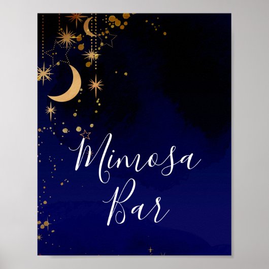 Moon en sterren mimosa bar sign poster (Voorkant)