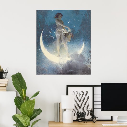 Moon en sterren poster (Thuiskantoor)