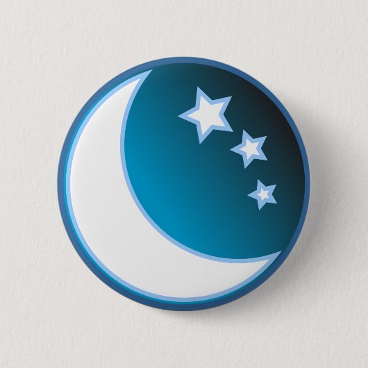Moon en sterren ronde button 5,7 cm (Voorkant)