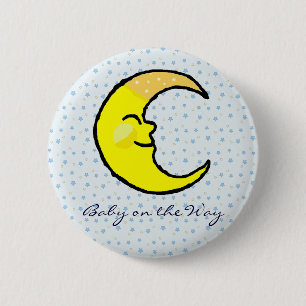 Moon en sterren ronde button 5,7 cm
