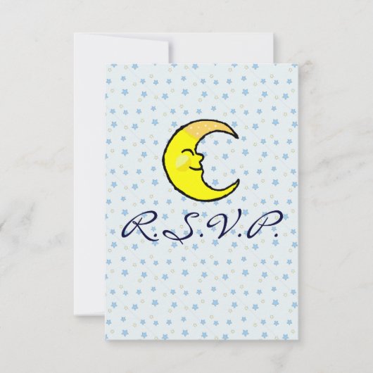 Moon en sterren RSVP kaartje (Voorkant)