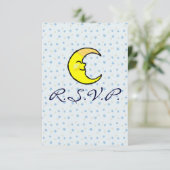 Moon en sterren RSVP kaartje (Staand voorkant)
