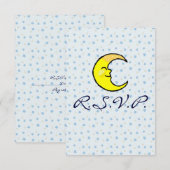 Moon en sterren RSVP kaartje (Voorkant / Achterkant)