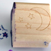 Moon en sterren rubberstempel