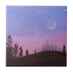 Moon en sterren tegeltje