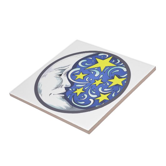 Moon en sterren tegeltje (Zijkant)