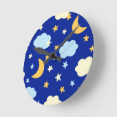 Moon en sterren Wandwandklok Ronde Klok (Hoek)