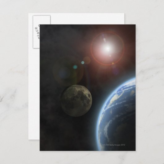 Moon en Sun Briefkaart (Voorkant / Achterkant)