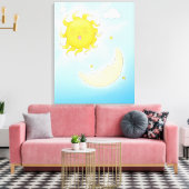 Moon en Sun Canvas Afdruk (Insitu (Woonkamer))