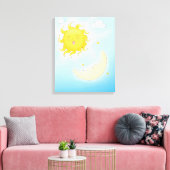 Moon en Sun Canvas Afdruk (Insitu (Woonkamer))
