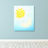 Moon en Sun Canvas Afdruk (Insitu (Houten vloer))