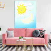Moon en Sun Canvas Afdruk (Insitu (Woonkamer))