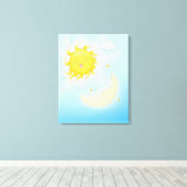 Moon en Sun Canvas Afdruk (Insitu (Houten vloer))