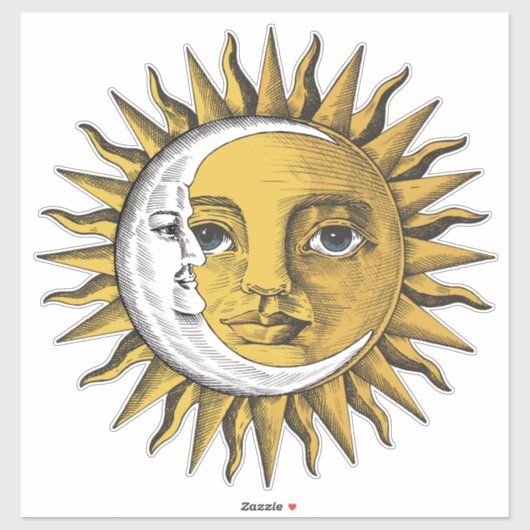 Moon en Sun Sticker (Vel)