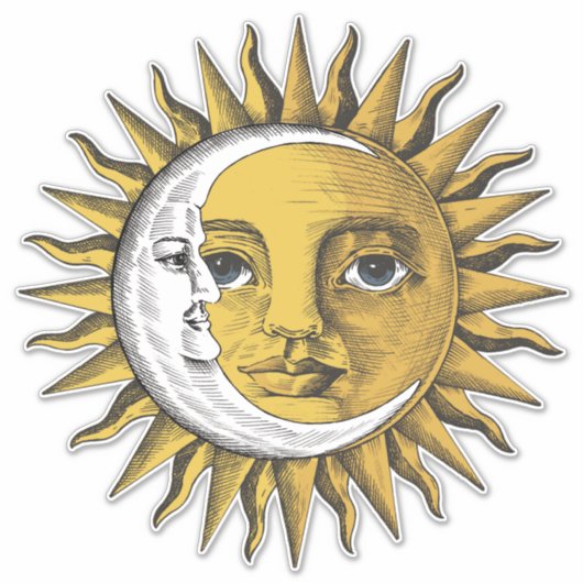 Moon en Sun Sticker (Voorkant)