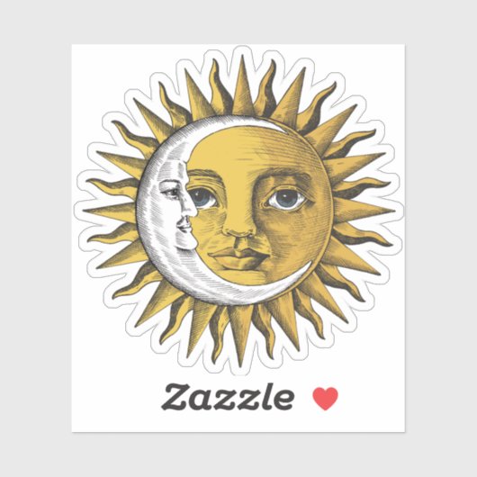 Moon en Sun Sticker (Vel)