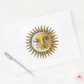 Moon en Sun Vierkante Sticker (Envelop)