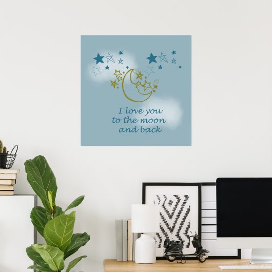 Moon en Terug Poster (Thuiskantoor)