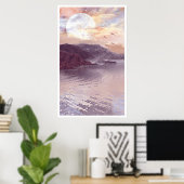 Moon en water 1 poster (Thuiskantoor)