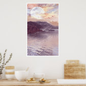 Moon en water 1 poster (Keuken)
