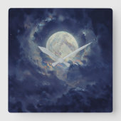 Moon - Ethereal Art Design Vierkante Klok (Voorkant)