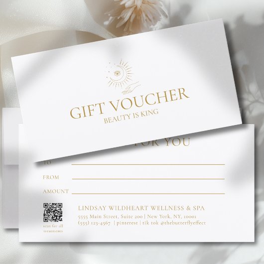 Moon Eye Hand Stars Salon White Gift Certificate