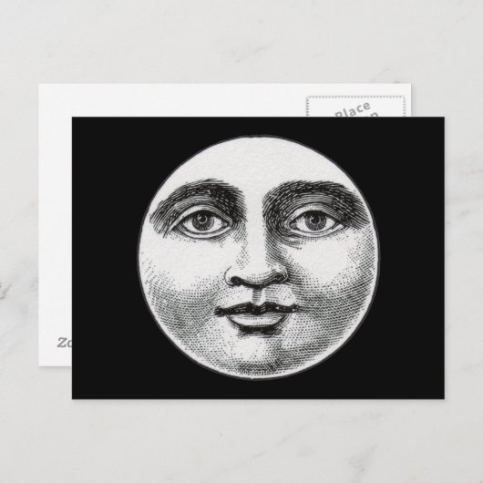 Moon Face Briefkaart (Voorkant / Achterkant)