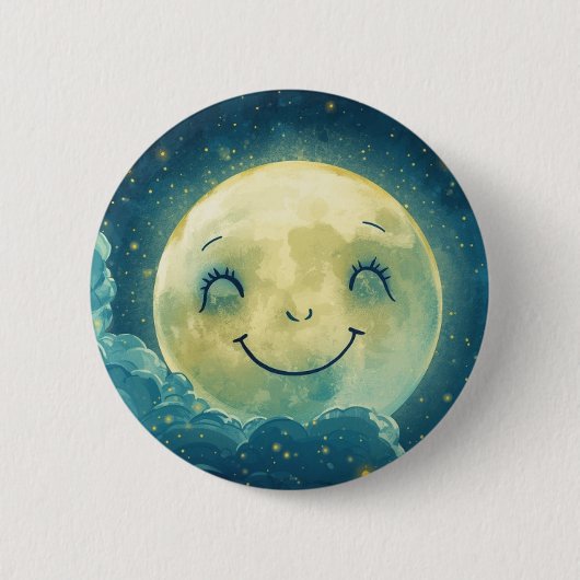 Moon Face Button Pin (Voorkant)
